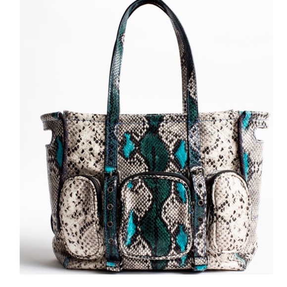 Zadig&Voltaire Retail-$1548 'Bianca' Small Wild Reptile-Embossd Shoulder Bag NWT - Picture 1 of 9